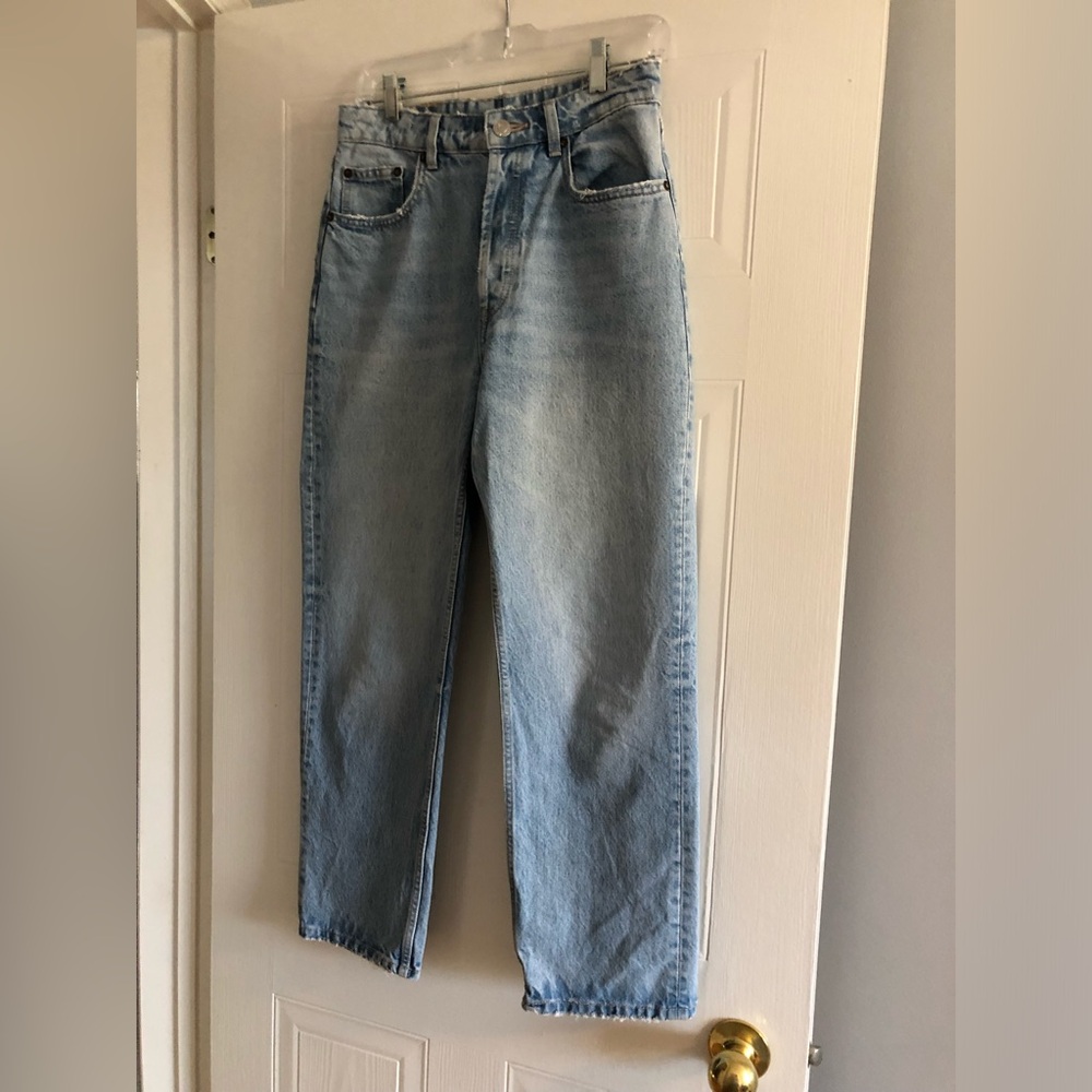 Zara high rise straight leg ankle jeans